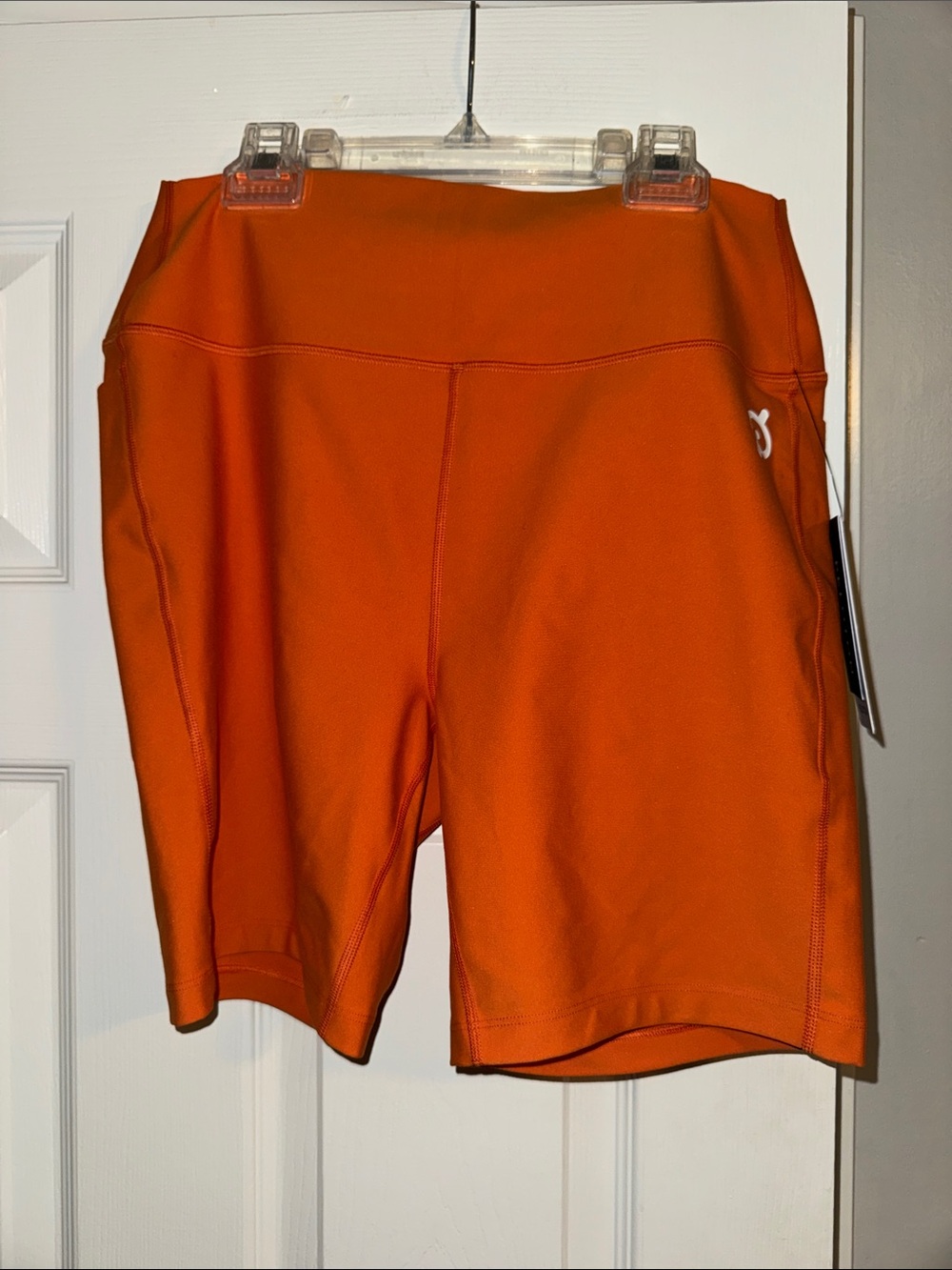 Peloton Vibrant Orange High-Waist Bike Shorts